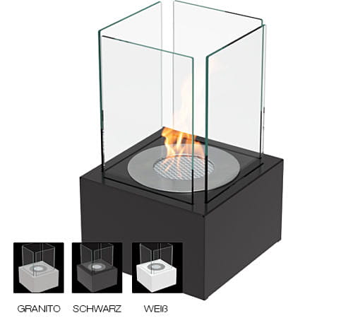Freistehender Bioethanolkamin Tango 2 TÜV weiß