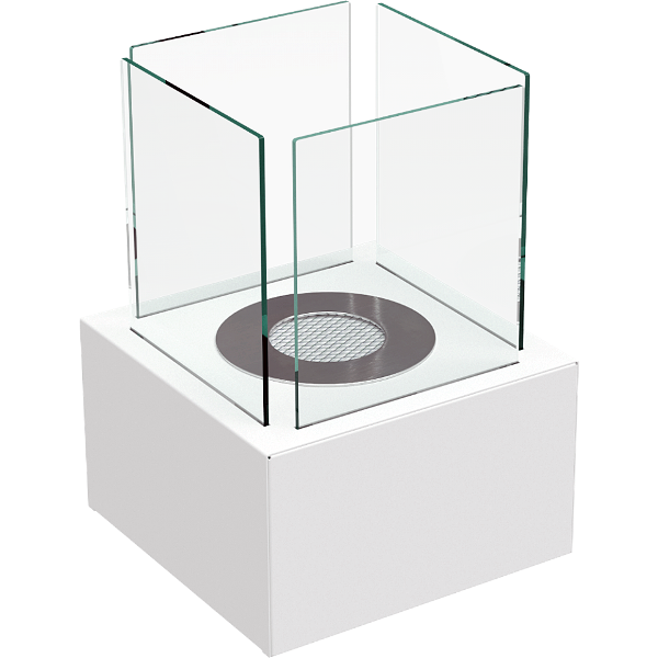 Freistehender Bioethanolkamin Tango 2 TÜV weiß