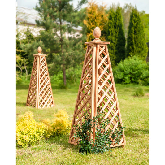 Rankhilfe Obelisk mit Kugel aus Lärche