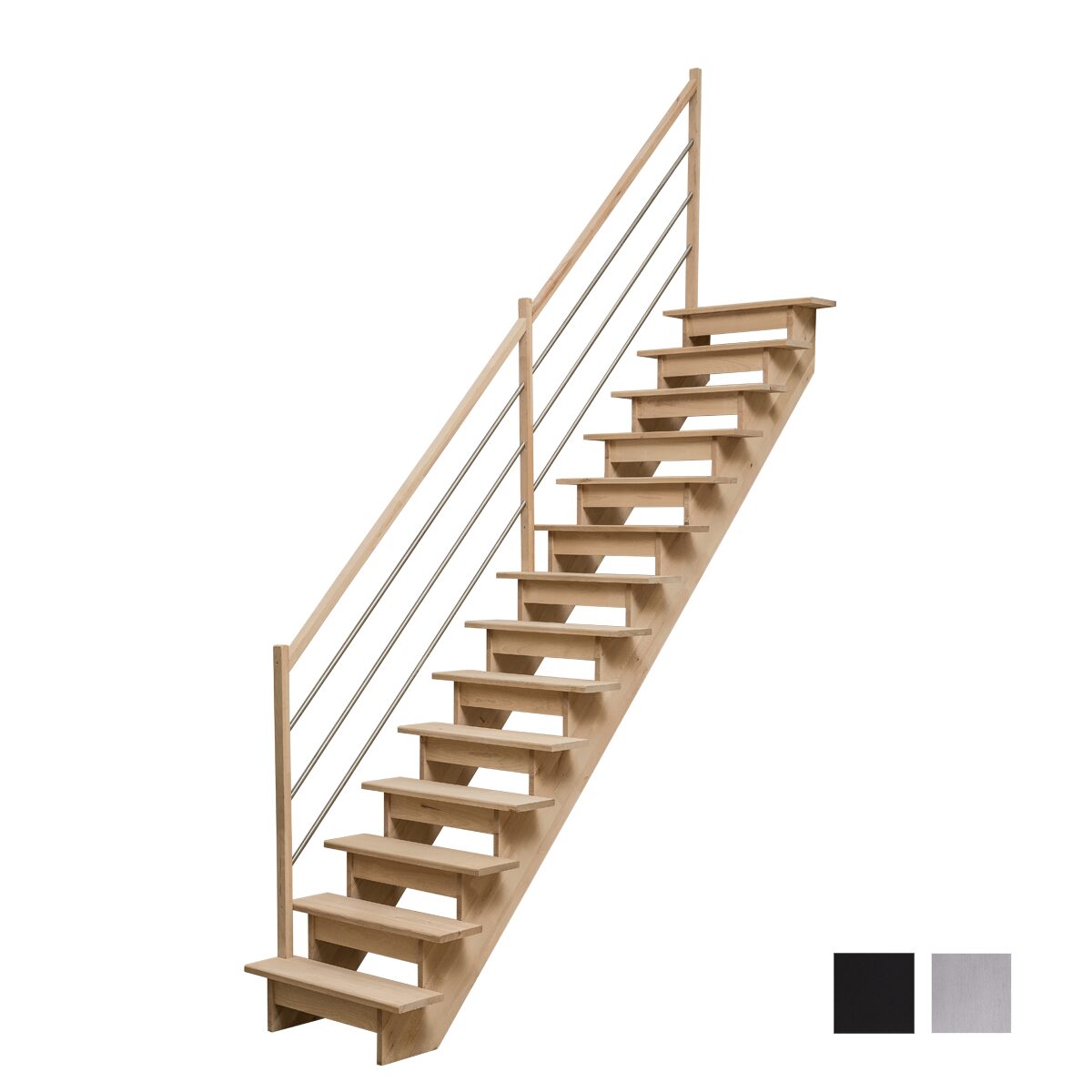 Gerade Müllertreppe aus Buchenholz