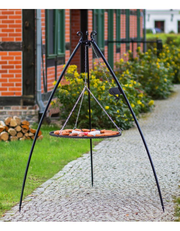 Schwenkgrill 200 cm - Grillrost aus Rohstahl 50 cm + Kurbel